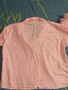 Pink Striped Bell Sleeve shirt