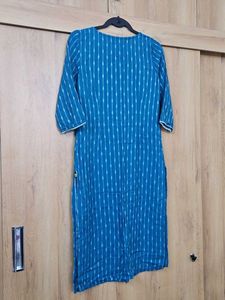 Aurelia Teal Ikat Print Kurta