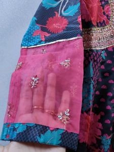 Vibrant Festive Gown with Dupatta
