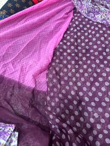 Elegant Purple Floral Print Saree