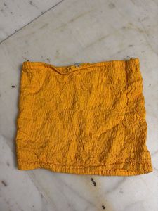 Y2k yellow Smocked Tube Top