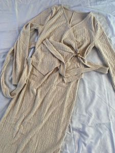 Chic Textured Wrap Dress