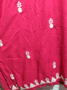 Vibrant Pink Chikankari Kurta set