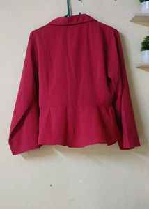 Chic Red Peplum Top
