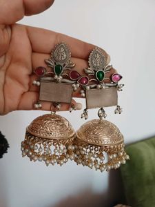 Brass dual Jhumka Earrings