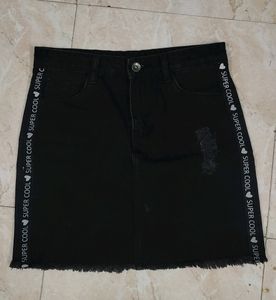 Black Denim Skirt