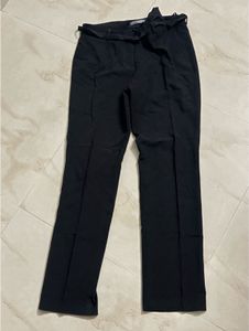 Chic Black Paperbag Waist Trousers