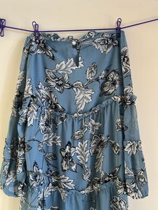 Blue Floral Tiered Mini Dress
