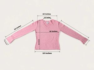 PINK V-NECK CROCHET TRIM KNIT TOP