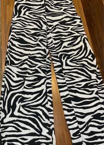 Zebra Print Wide Leg Pants