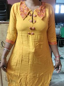 Vintage Mustard Embroidered Tunic