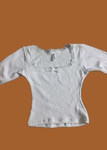 Square Neck Ribbed Top