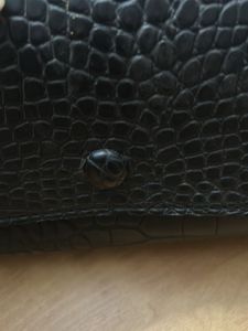 Chic Black Croc Embossed Clutch