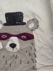 Cute Bear Print Long Sleeve Top