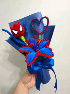 Spider-Man Themed Pipe Cleaner Bouquet