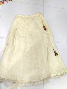 A Multi Colour Blouse , White Skirt