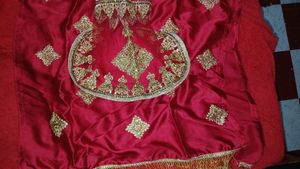 Red &amp; Gold Embellished Pakistani Suit