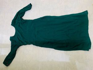 Beautiful Green Kurta with Red Embroidery
