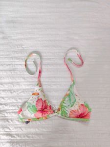 Vibrant Floral Print Bikini Top