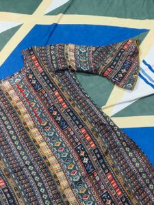 Boho Print Bell Sleeve Kurta