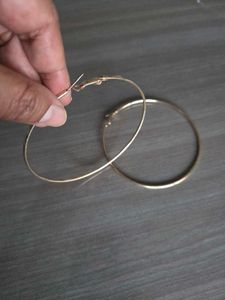 Big Gold Hoop Earrings 4"
