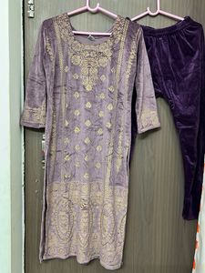 New Elegant Velvet Kurta Set for L& xl