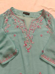 Embellished Aqua Kurta