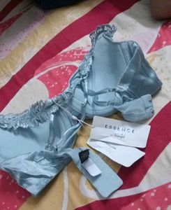 Light Blue Lace Trim Bra