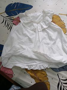 Korean XL Cotton Frill Top