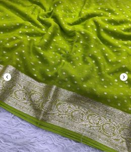Georgette Viscose Green Saree