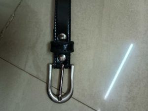 Classic Black Faux Leather Belt