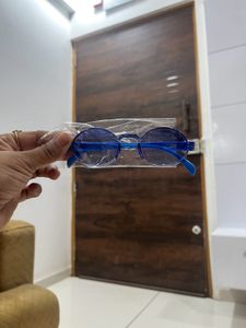 Blue Round Frame Sunglasses