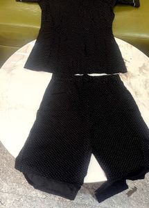 Black Polka Dot Pajama Set