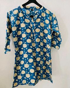 Bohemian Blue Floral Print Kurta