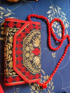 Brand New Full Embroidery Clutch Comes Sling