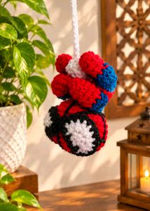 Handmade Crochet spiderman Keychain