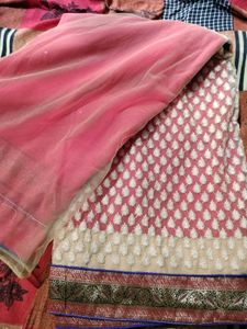 Elegant Embroidered Saree double colour