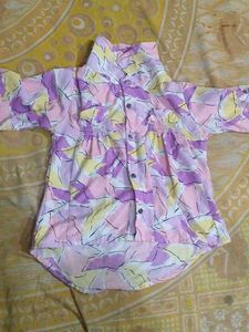 Abstract Print Collared Shirt