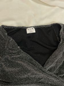 Sparkly Ruched Wrap Top