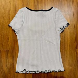H&amp;M Ribbed Bow-detail Top