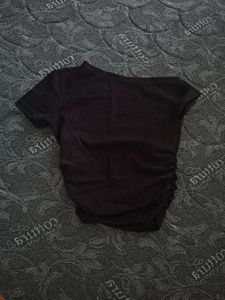 Brown One-Shoulder Ruched Top