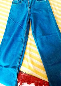 Blue Wide Leg Jeans