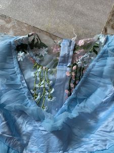 Baby Blue Ruffle Tulle Gown
