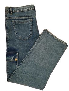 Blue Denim Cargo Pants