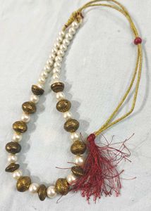 Pearl and Bronze Bead Necklace
