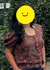 Retro Print Button-Down Top