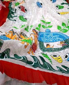 Bengal handloom weavers jamdani hand printing sare