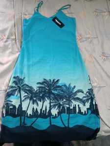 Tropical Palm Print Dress
