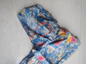 Blue Floral mid length kurti