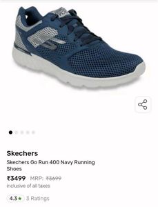 SKETCHERS  GO RUN 400 NAVY RUNNING SHOES 👟
